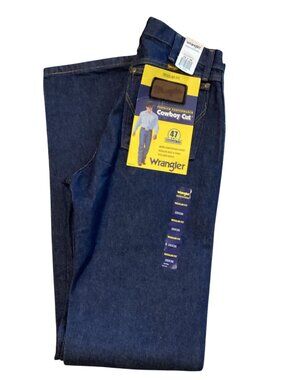 Wrangler Men's Premium Performance Cowboy Cut Size 29X36 Denim Blue Jeans NEW